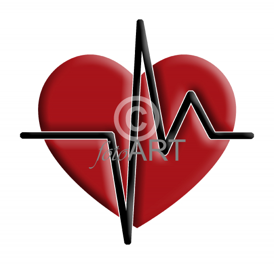 Herzschlag, Herzschlagfrequenz - Grafik zum Thema Herz